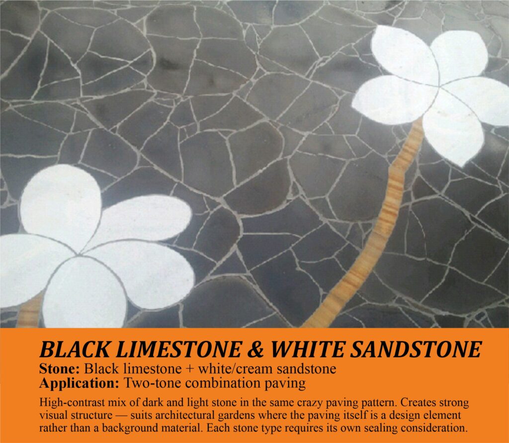 BLACK LIMESTONE & WHITE SANDSTONE