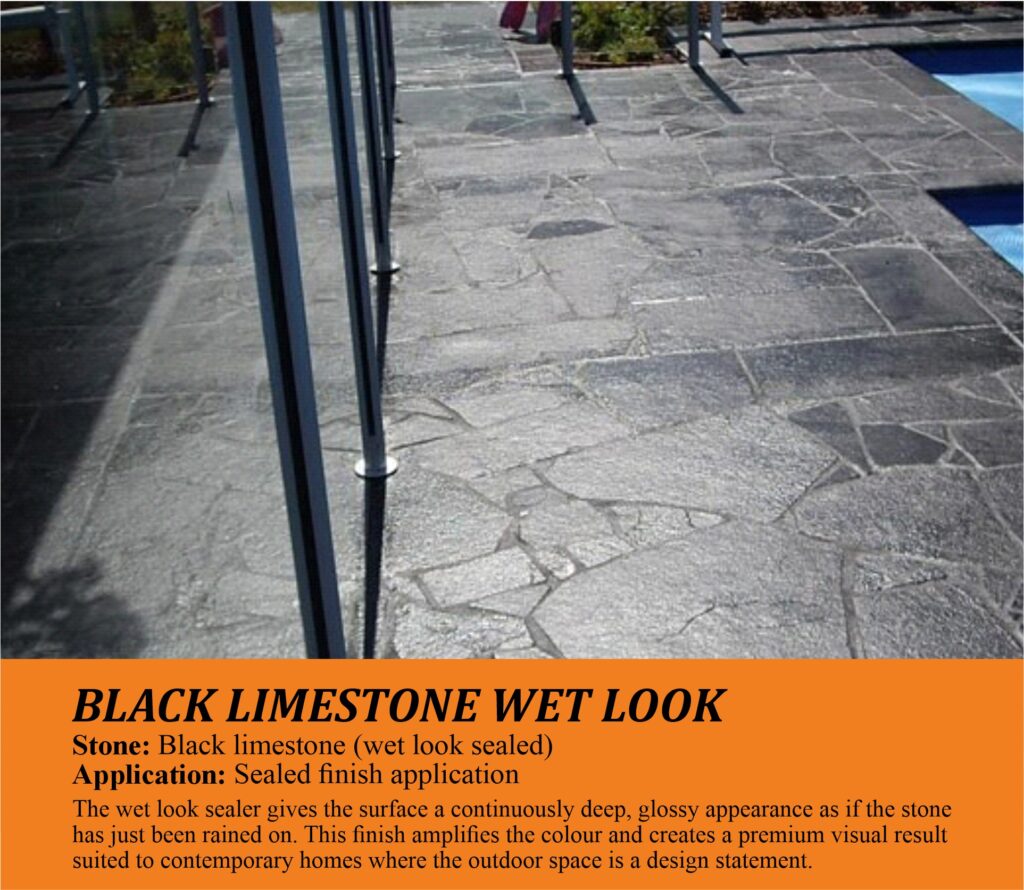 BLACK LIMESTONE WET LOOK